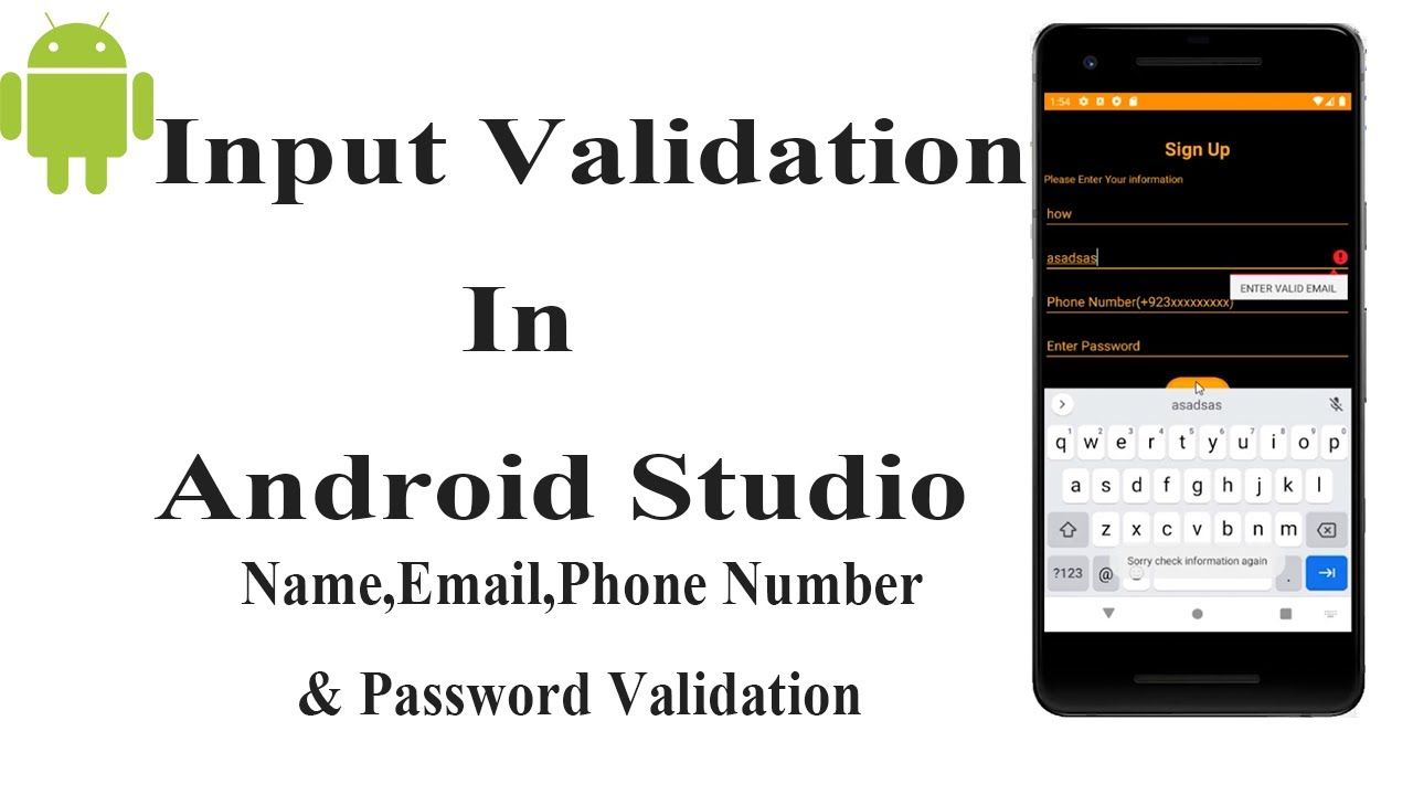 email and password validation in android studio