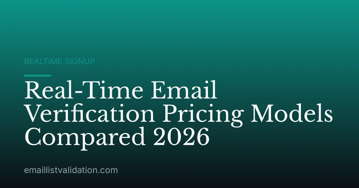 Real-Time Email Verification Pricing Models Compared 2026