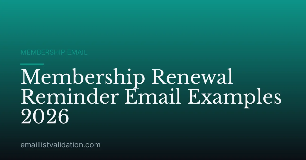 Membership Renewal Reminder Email Examples 2026