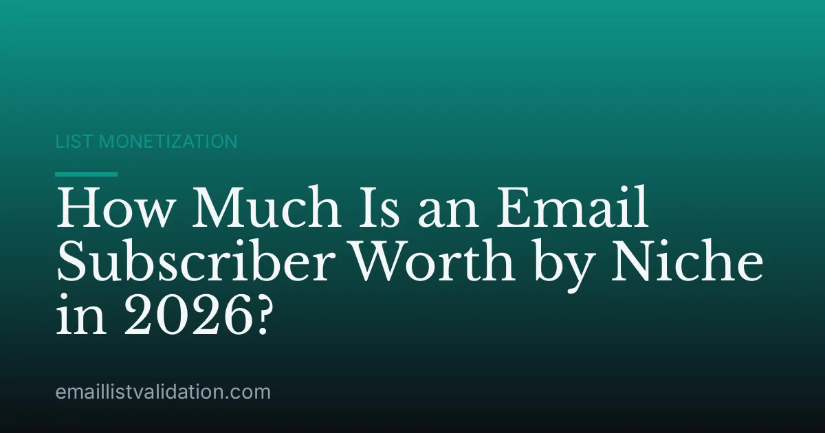 How Much Is an Email Subscriber Worth by Niche in 2026?