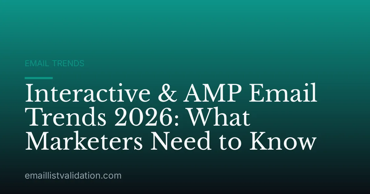 Interactive & AMP Email Trends 2026: What Marketers Need to Know