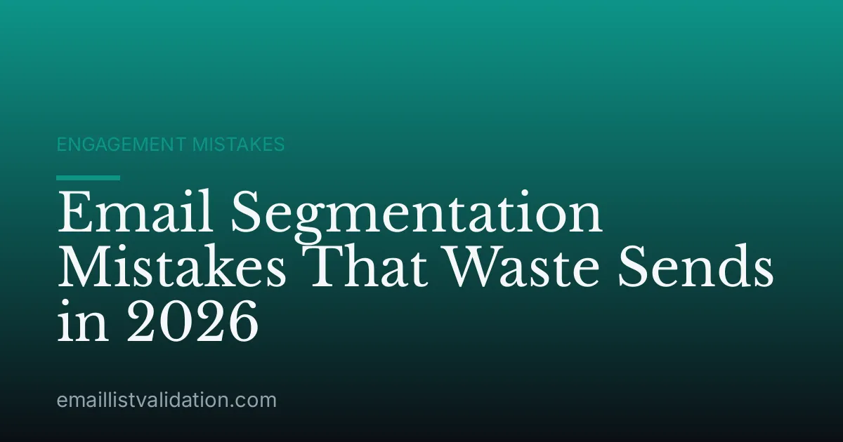 Email Segmentation Mistakes That Waste Sends in 2026