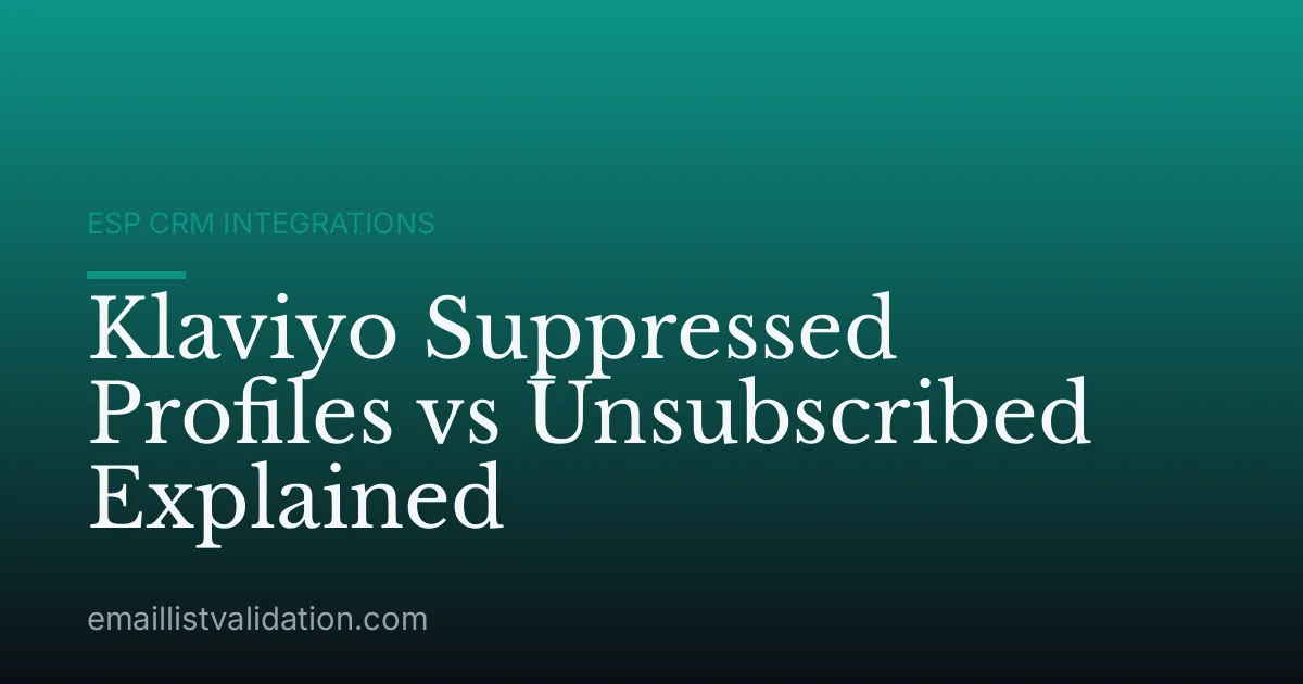 Klaviyo Suppressed Profiles vs Unsubscribed Explained