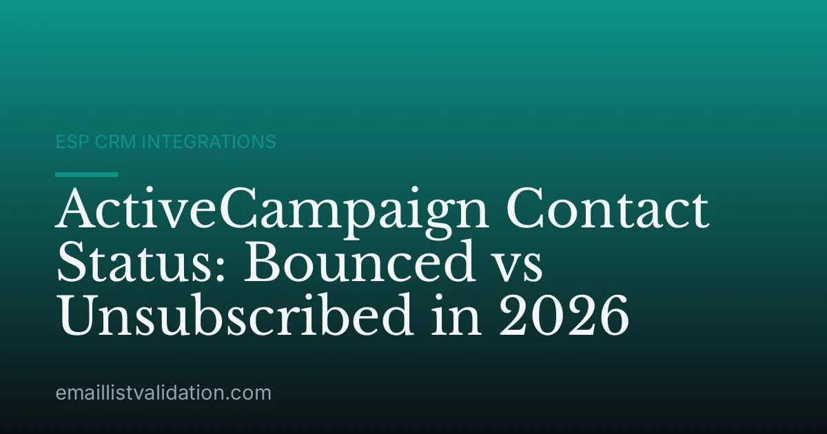 ActiveCampaign Contact Status: Bounced vs Unsubscribed in 2026