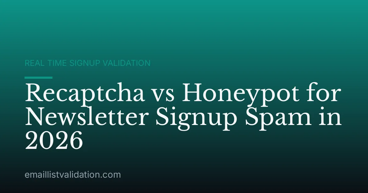 Recaptcha vs Honeypot for Newsletter Signup Spam in 2026