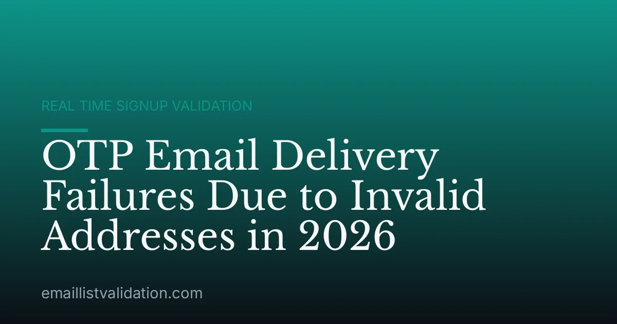 OTP Email Delivery Failures Due to Invalid Addresses in 2026