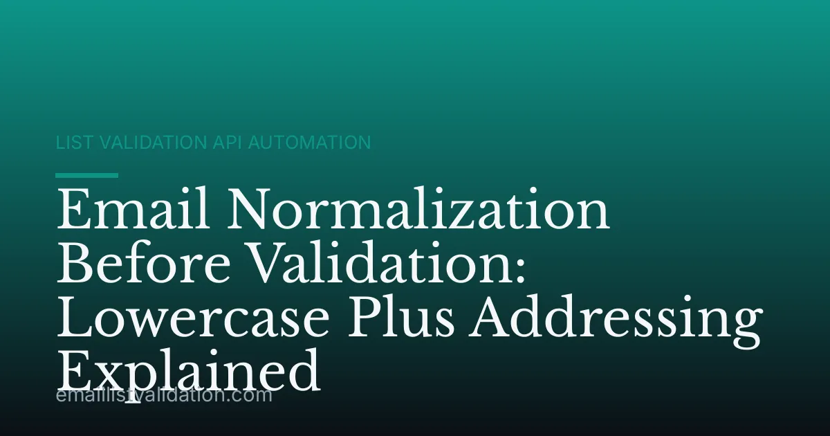 Email Normalization Before Validation: Lowercase Plus Addressing Explained