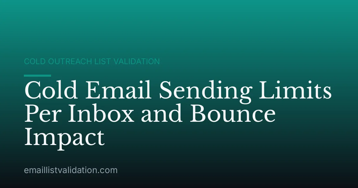 Cold Email Sending Limits Per Inbox and Bounce Impact