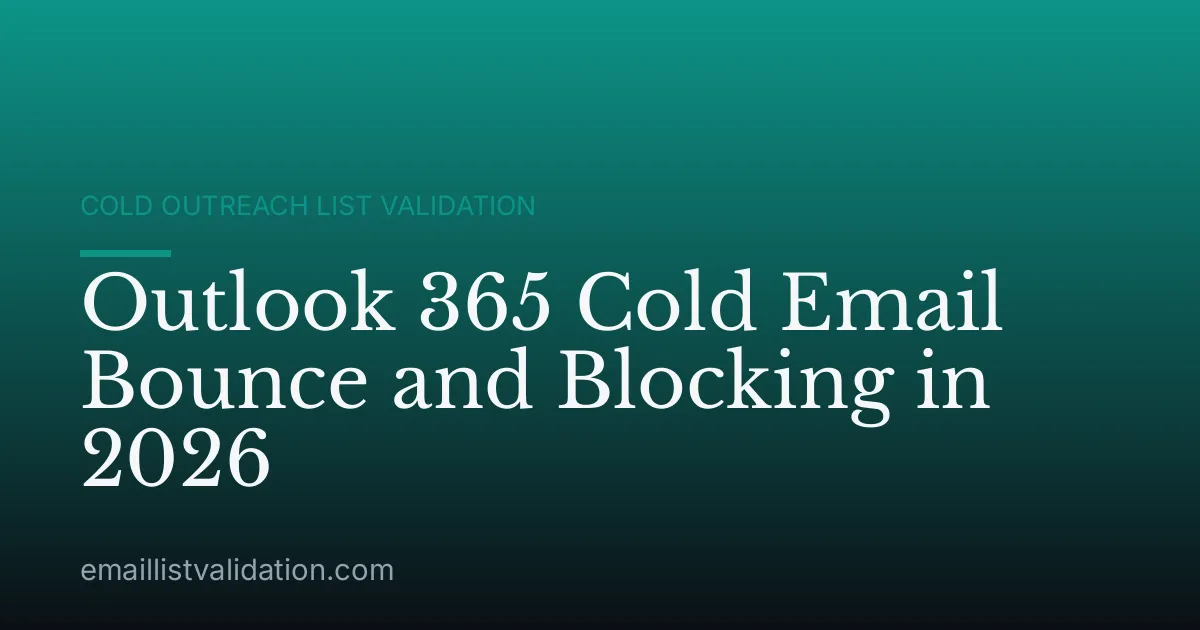 Outlook 365 Cold Email Bounce and Blocking in 2026