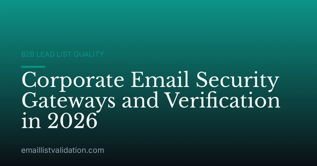 Corporate Email Security Gateways and Verification in 2026