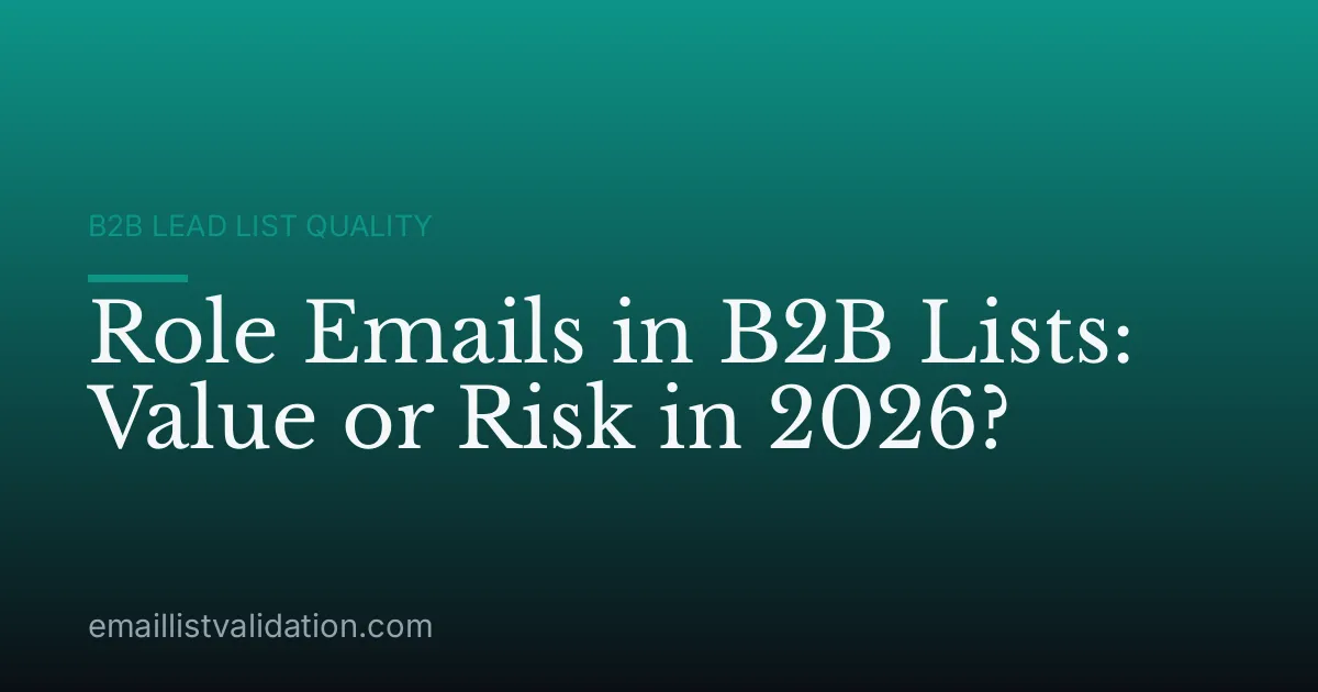 Role Emails in B2B Lists: Value or Risk in 2026?
