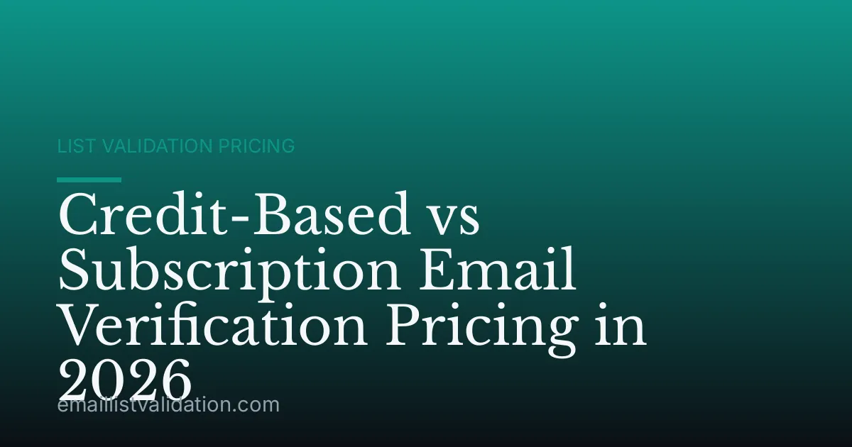 Credit-Based vs Subscription Email Verification Pricing in 2026