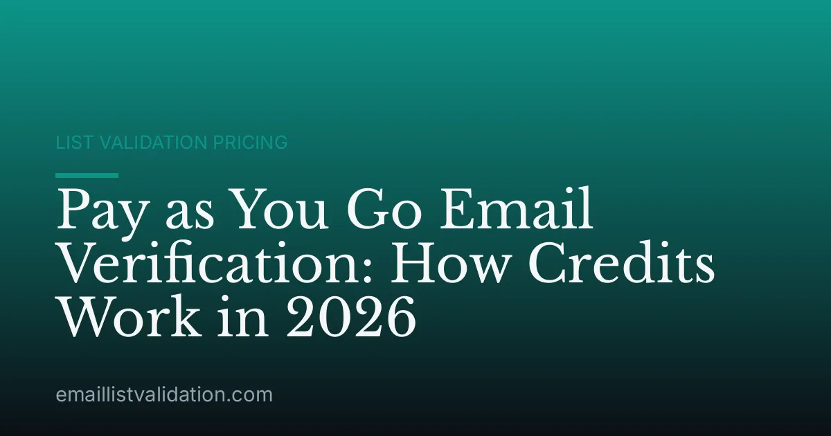 Pay as You Go Email Verification: How Credits Work in 2026