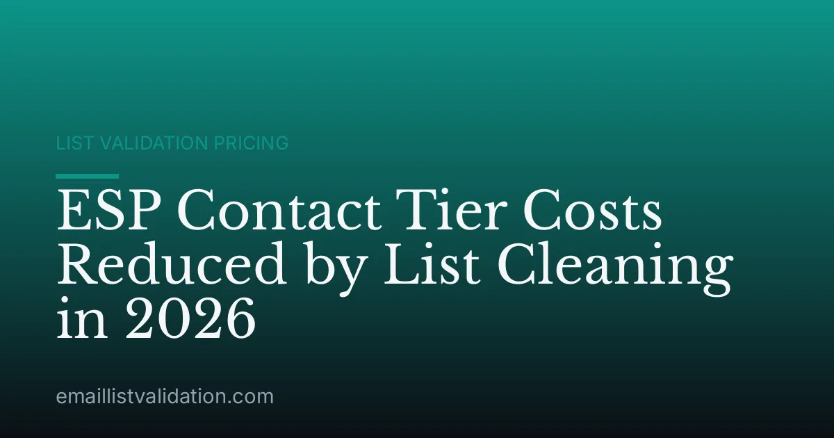 ESP Contact Tier Costs Reduced by List Cleaning in 2026