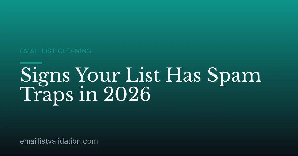 Signs Your List Has Spam Traps in 2026