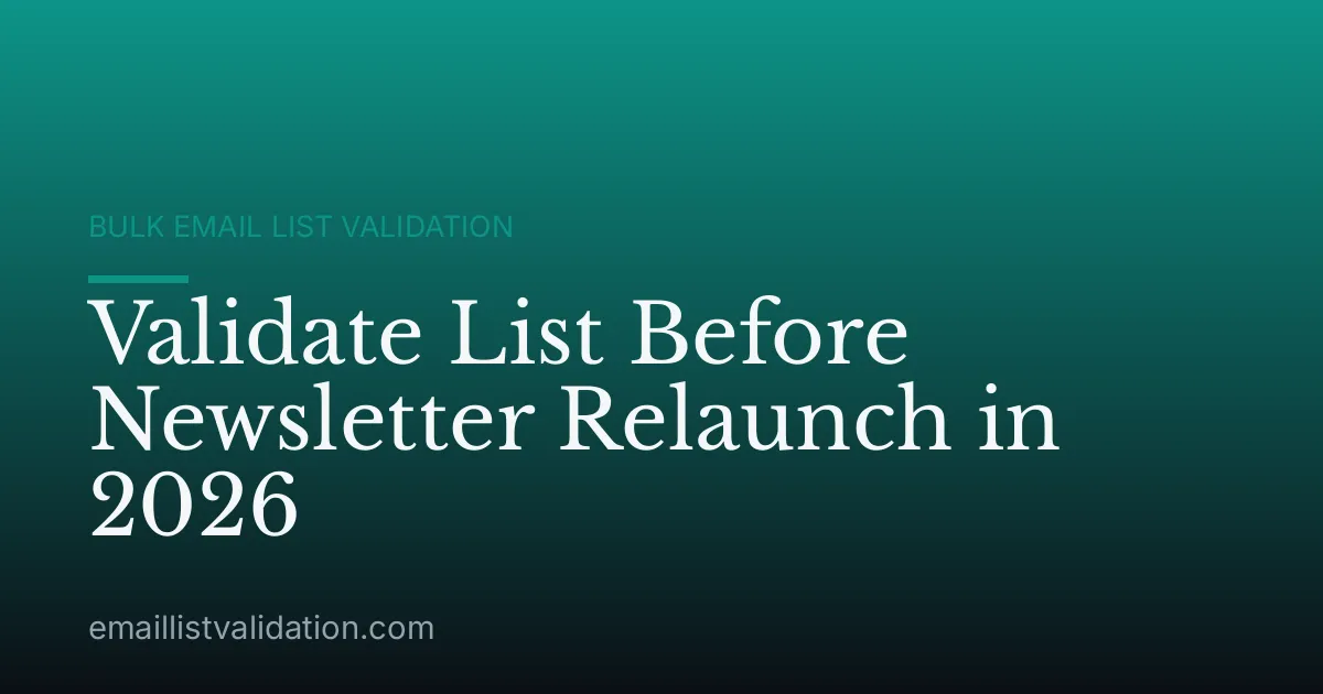 Validate List Before Newsletter Relaunch in 2026
