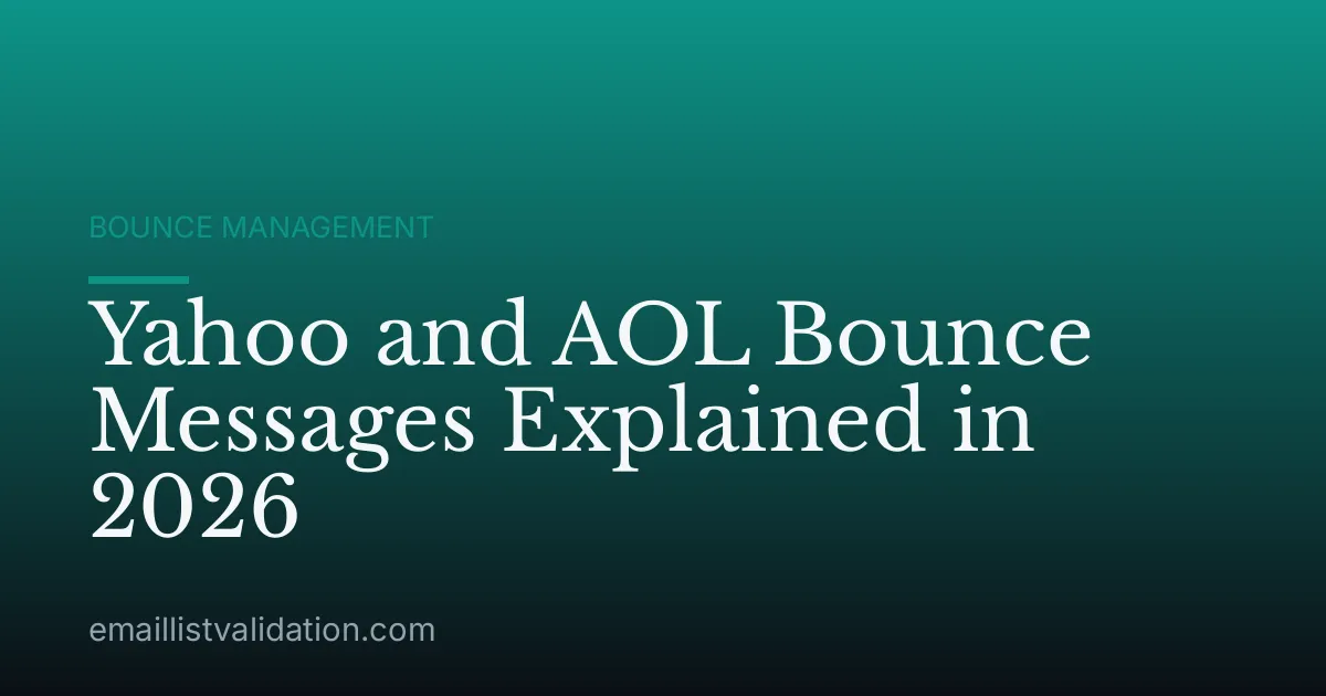 Yahoo and AOL Bounce Messages Explained in 2026