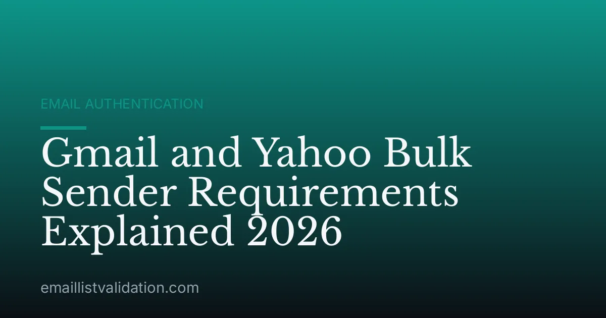 Gmail and Yahoo Bulk Sender Requirements Explained 2026