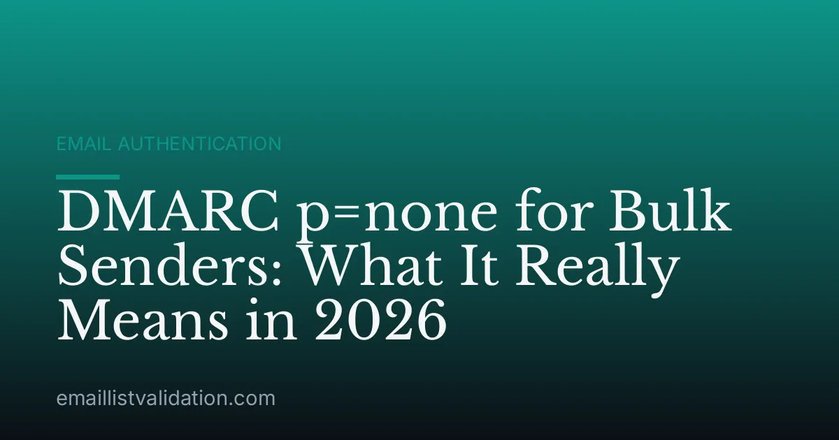 DMARC p=none for Bulk Senders: What It Really Means in 2026