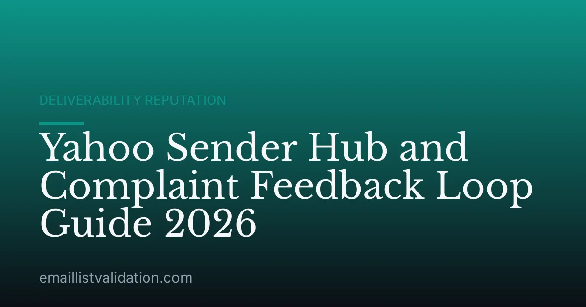 Yahoo Sender Hub and Complaint Feedback Loop Guide 2026