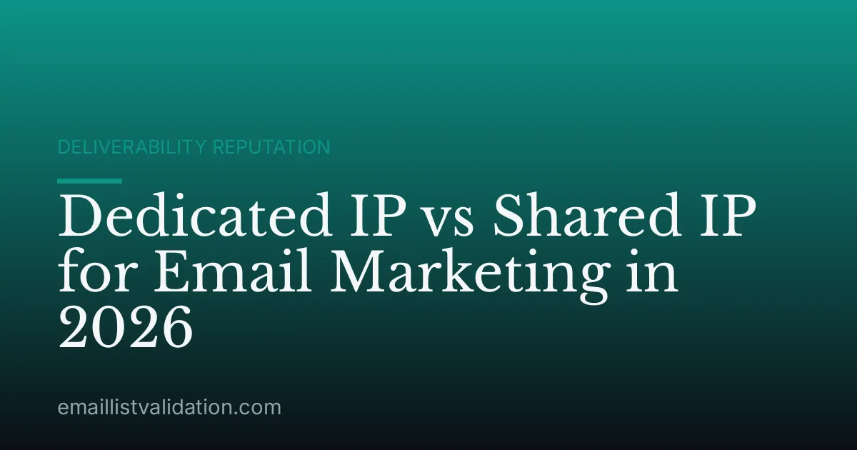 Dedicated IP vs Shared IP for Email Marketing in 2026