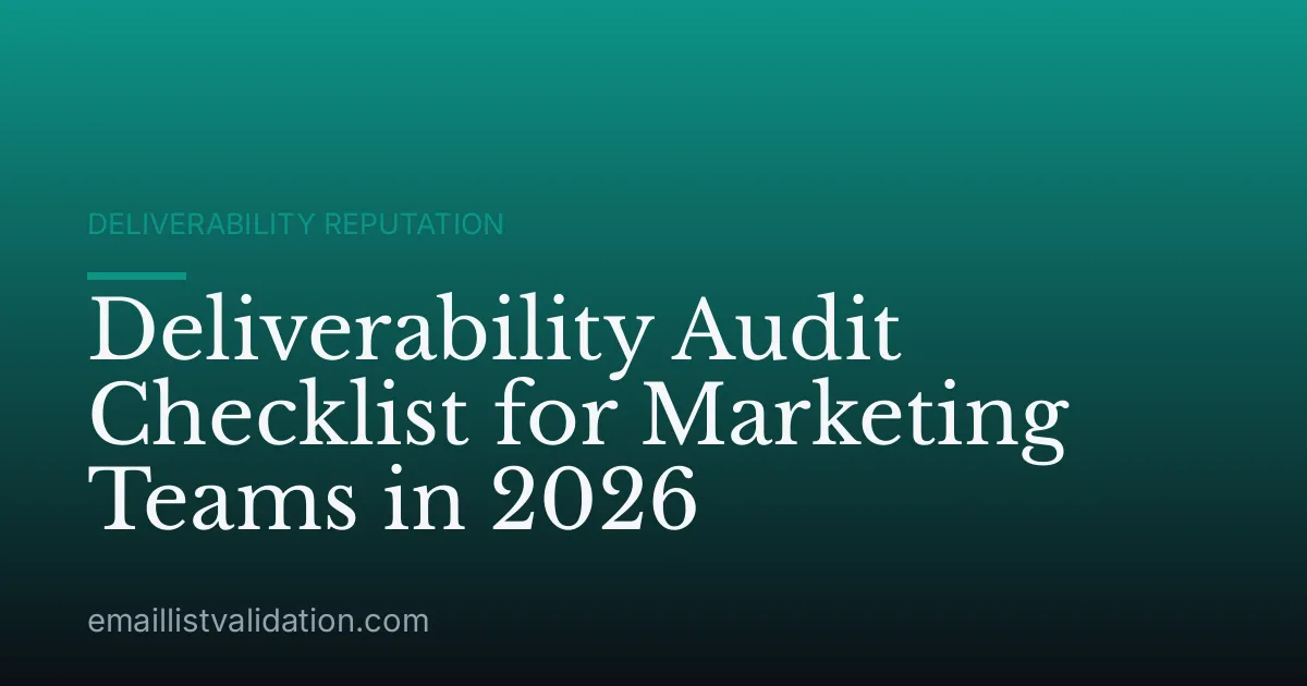 Deliverability Audit Checklist for Marketing Teams in 2026
