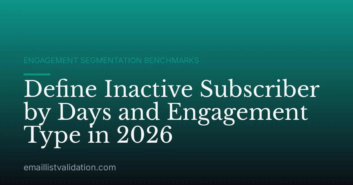 Define Inactive Subscriber by Days and Engagement Type in 2026