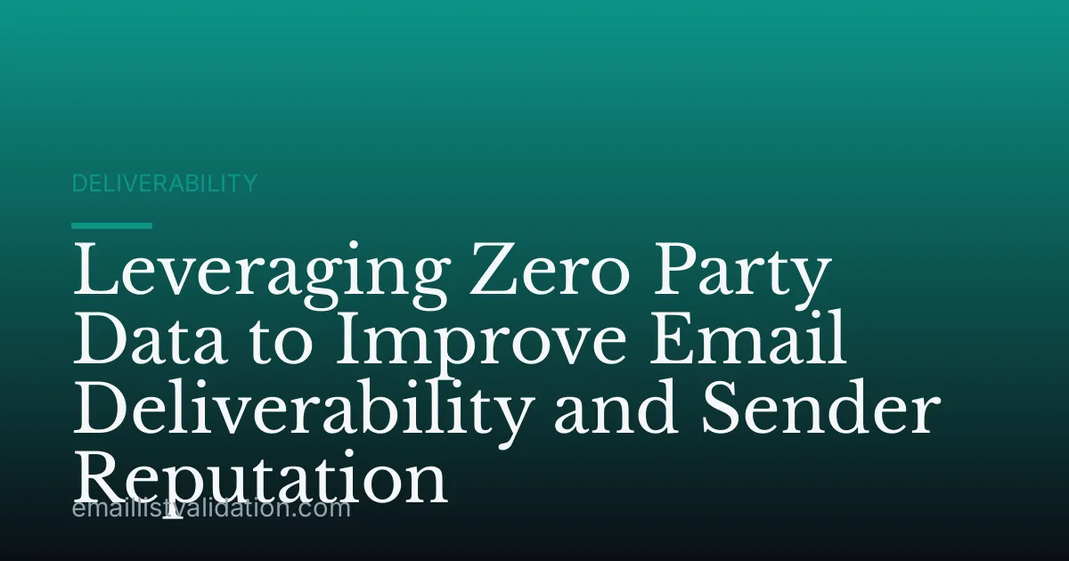 Leveraging Zero Party Data to Improve Email Deliverability and Sender Reputation