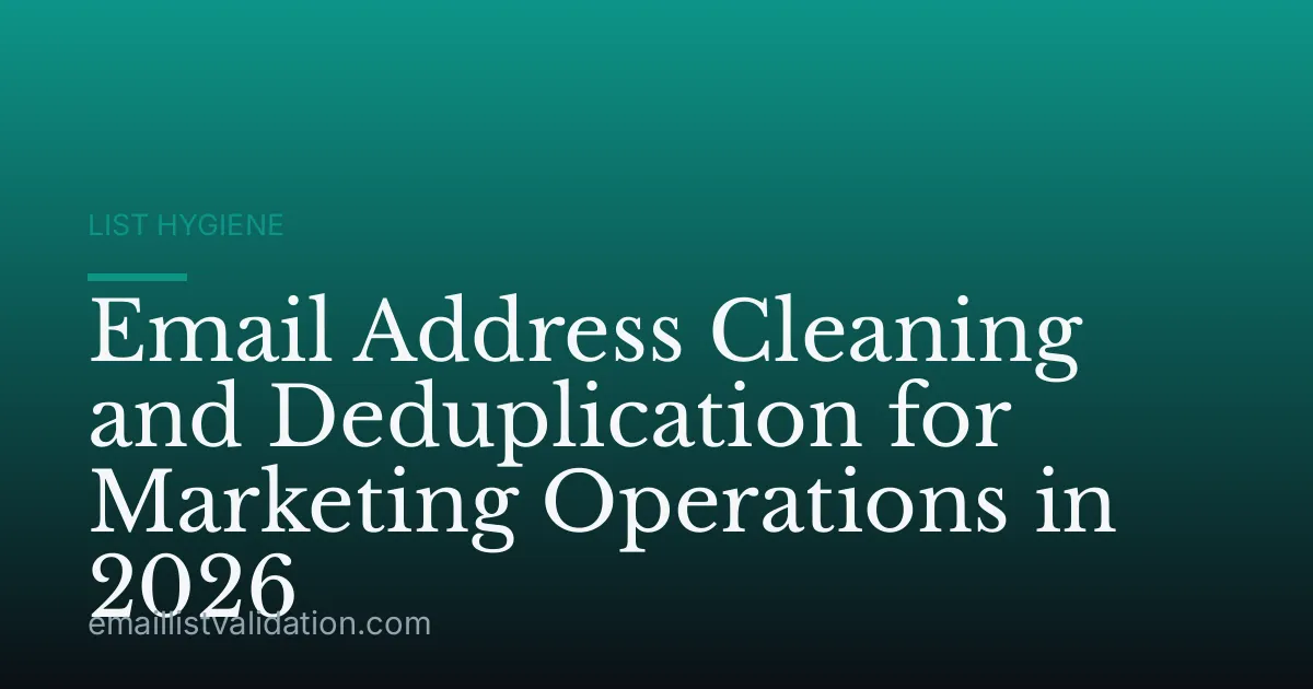 Email Address Cleaning and Deduplication for Marketing Operations in 2026