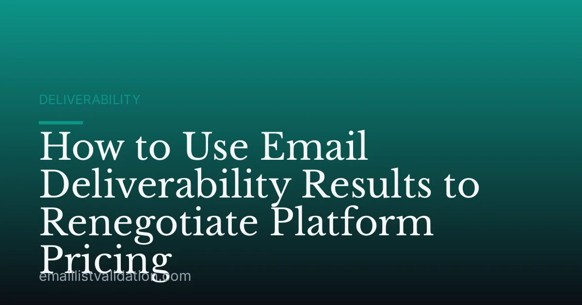 How to Use Email Deliverability Results to Renegotiate Platform Pricing