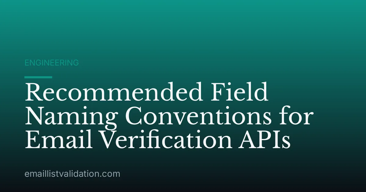 Recommended Field Naming Conventions for Email Verification APIs