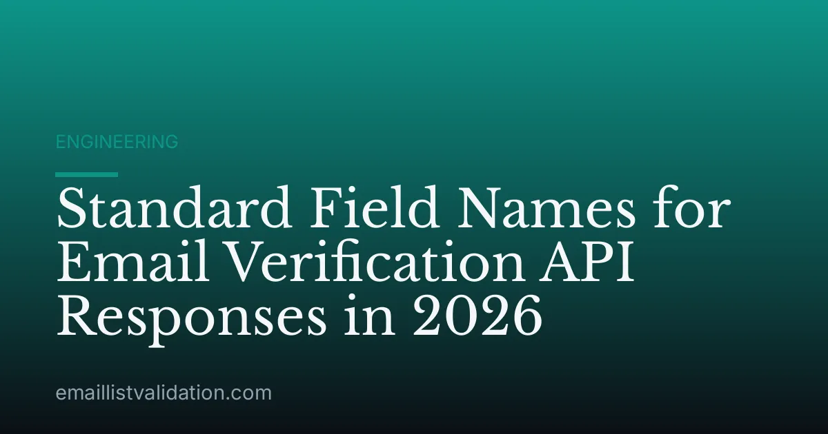 Standard Field Names for Email Verification API Responses in 2026