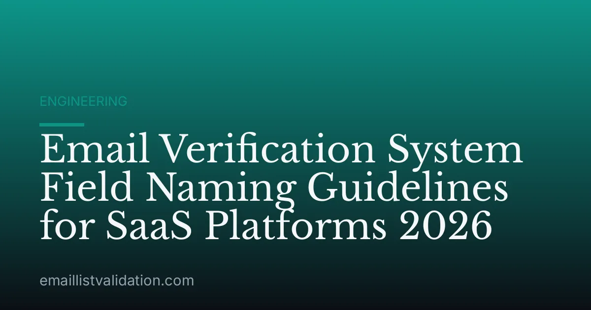 Email Verification System Field Naming Guidelines for SaaS Platforms 2026