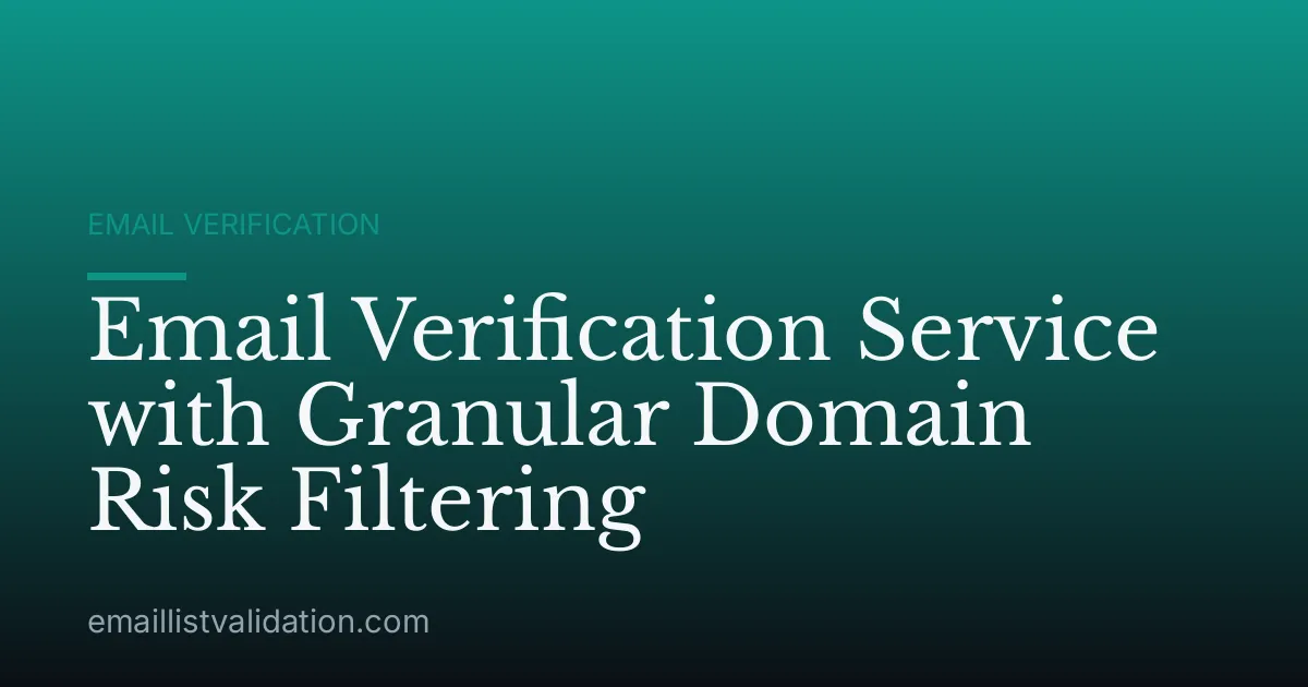 Email Verification Service with Granular Domain Risk Filtering