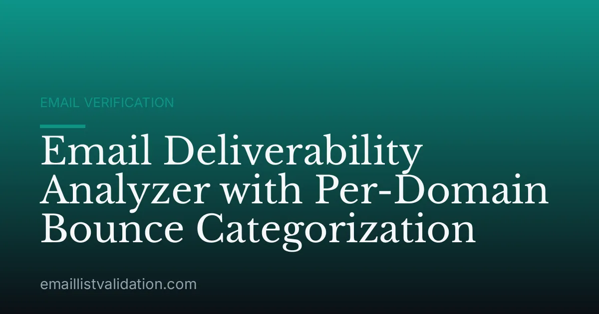 Email Deliverability Analyzer with Per-Domain Bounce Categorization
