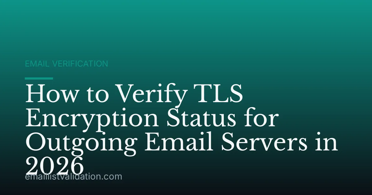 How to Verify TLS Encryption Status for Outgoing Email Servers in 2026