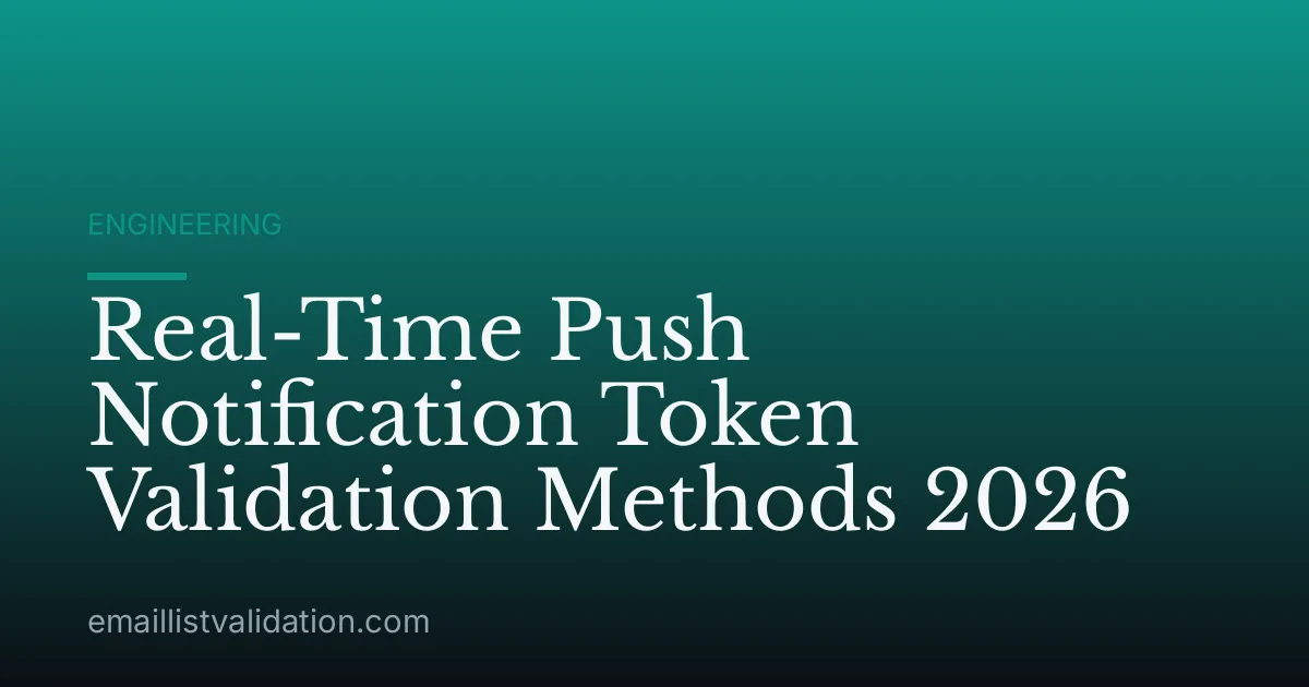 Real-Time Push Notification Token Validation Methods 2026