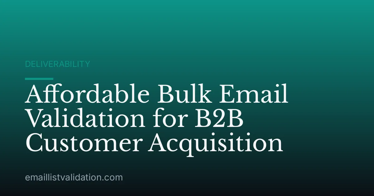 Affordable Bulk Email Validation for B2B Customer Acquisition