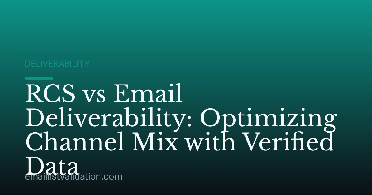 RCS vs Email Deliverability: Optimizing Channel Mix with Verified Data