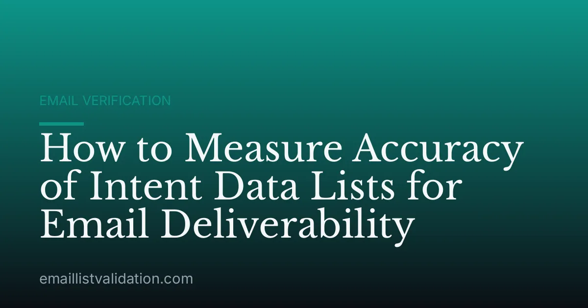 How to Measure Accuracy of Intent Data Lists for Email Deliverability