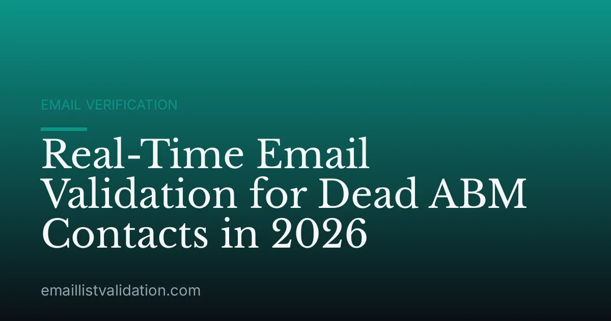 Real-Time Email Validation for Dead ABM Contacts in 2026