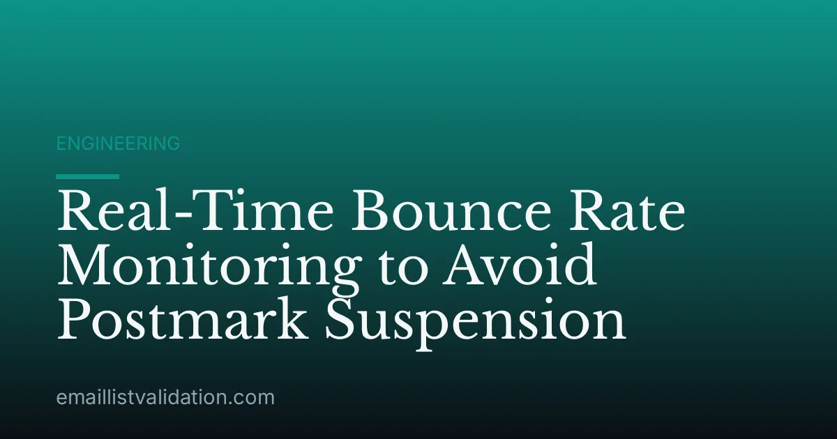 Real-Time Bounce Rate Monitoring to Avoid Postmark Suspension