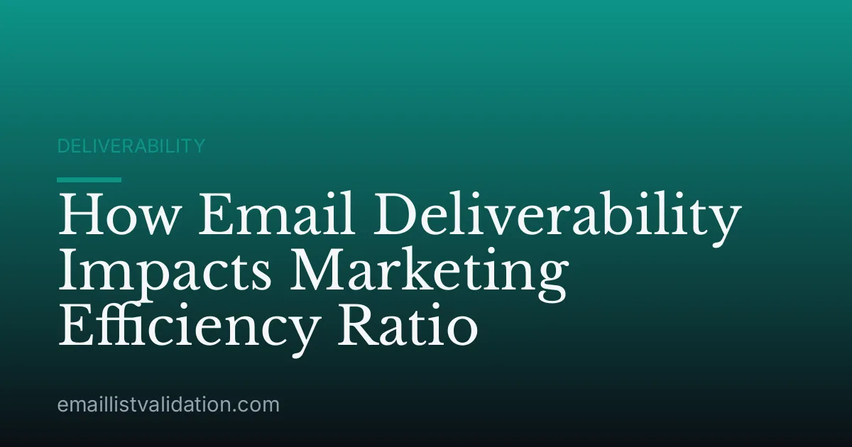 How Email Deliverability Impacts Marketing Efficiency Ratio