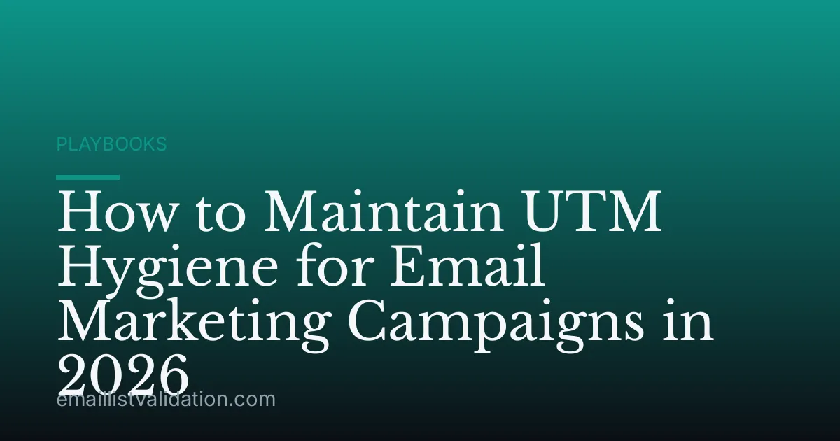 How to Maintain UTM Hygiene for Email Marketing Campaigns in 2026