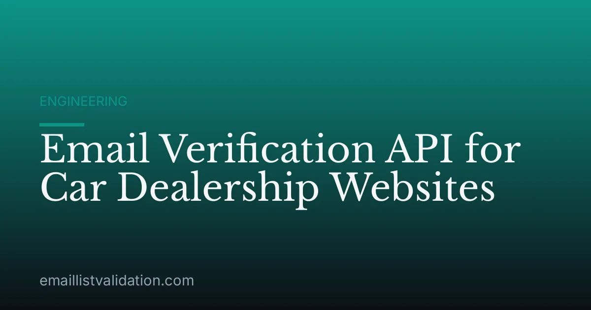 Email Verification API for Car Dealership Websites