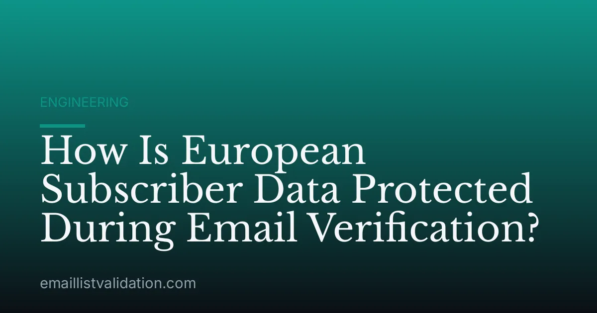 How Is European Subscriber Data Protected During Email Verification?