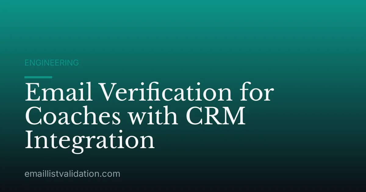 Email Verification for Coaches with CRM Integration