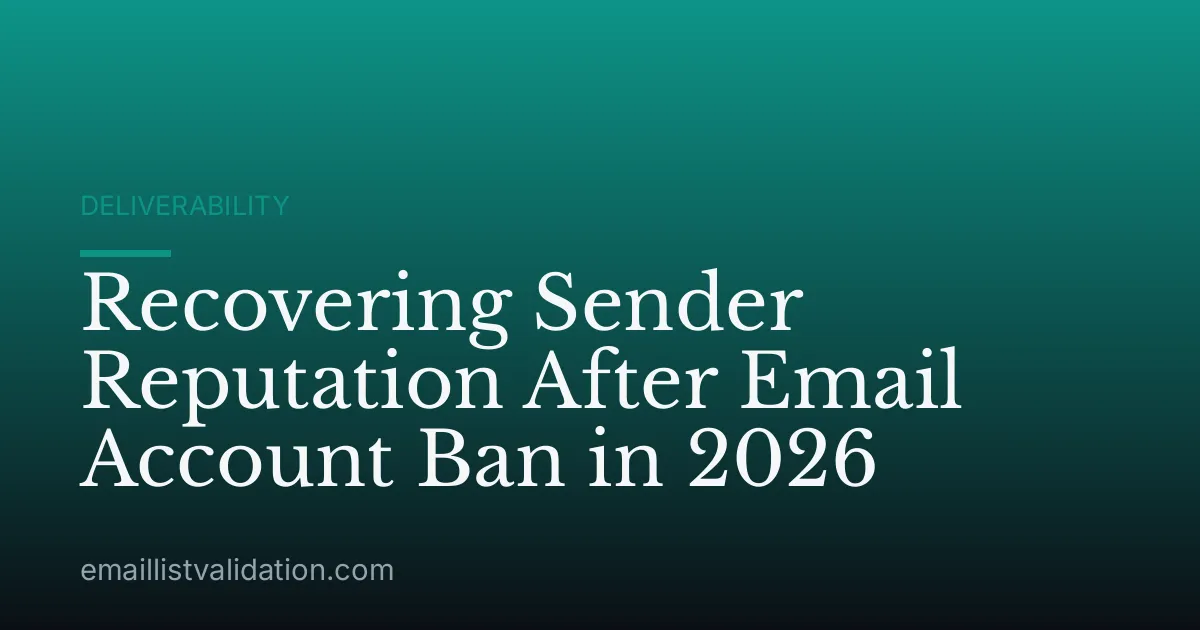 Recovering Sender Reputation After Email Account Ban in 2026
