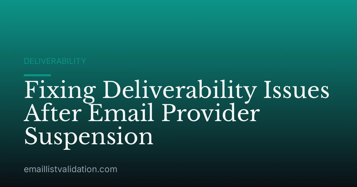 Fixing Deliverability Issues After Email Provider Suspension