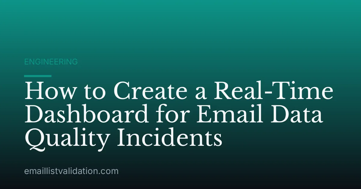 How to Create a Real-Time Dashboard for Email Data Quality Incidents